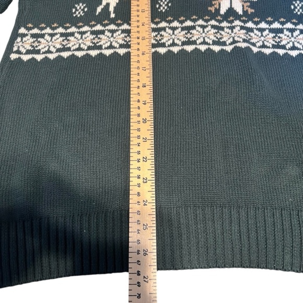 NWOT Dockers Mens Green Reindeer Snow Flakes XL 100% cotton sweater long sleeves - Picture 3 of 8